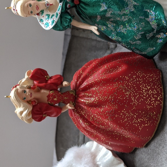 Barbie Christmas Ornaments Hallmark Keepsake Lot of 5 Vintage Holiday Barbie - Picture 5 of 6